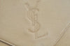 Authentic YVES SAINT LAURENT Shoulder Cross Bag Leather Beige L0291