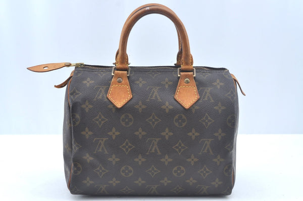 Authentic Louis Vuitton Monogram Speedy 25 Boston Hand Bag M41528 LV L0297