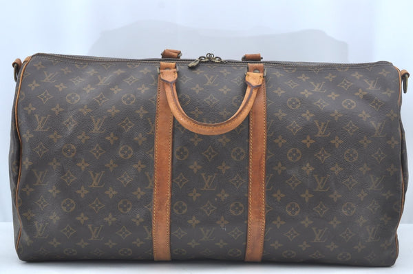 Authentic Louis Vuitton Monogram Keepall Bandouliere 55 M41414 Boston Bag L0299