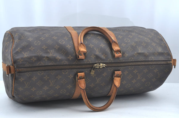 Authentic Louis Vuitton Monogram Keepall Bandouliere 55 M41414 Boston Bag L0299