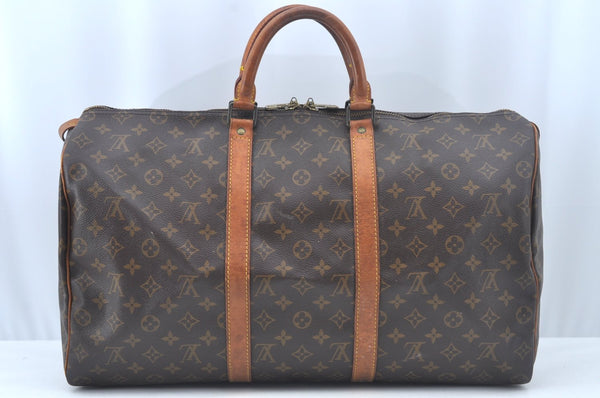 Authentic Louis Vuitton Monogram Keepall 50 Travel Boston Bag M41426 LV L0301