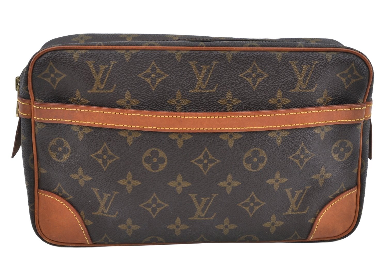 Authentic Louis Vuitton Monogram Compiegne 28 Clutch Hand Bag M51845 LV L0302
