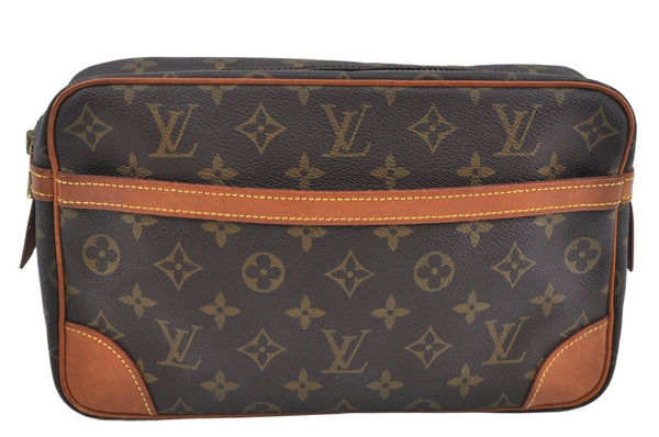 Authentic Louis Vuitton Monogram Compiegne 28 Clutch Hand Bag M51845 LV L0302