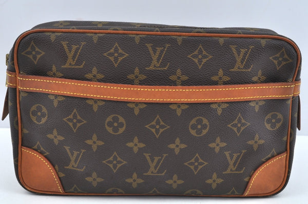 Authentic Louis Vuitton Monogram Compiegne 28 Clutch Hand Bag M51845 LV L0302