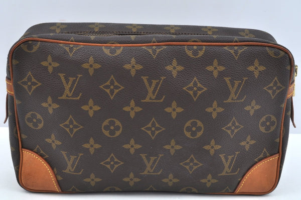 Authentic Louis Vuitton Monogram Compiegne 28 Clutch Hand Bag M51845 LV L0302