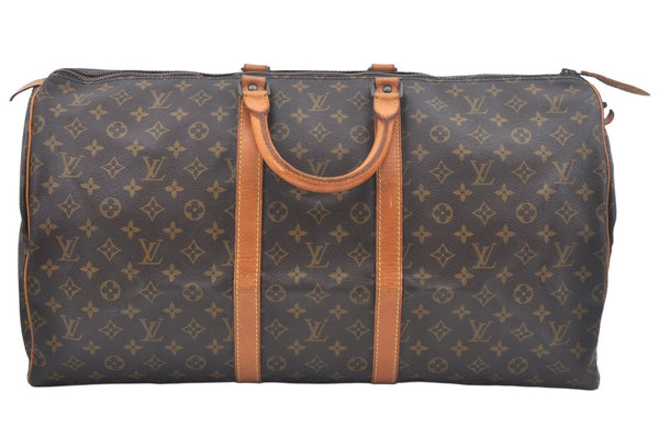 Authentic Louis Vuitton Monogram Keepall 55 Travel Boston Bag Old Model LV L0304