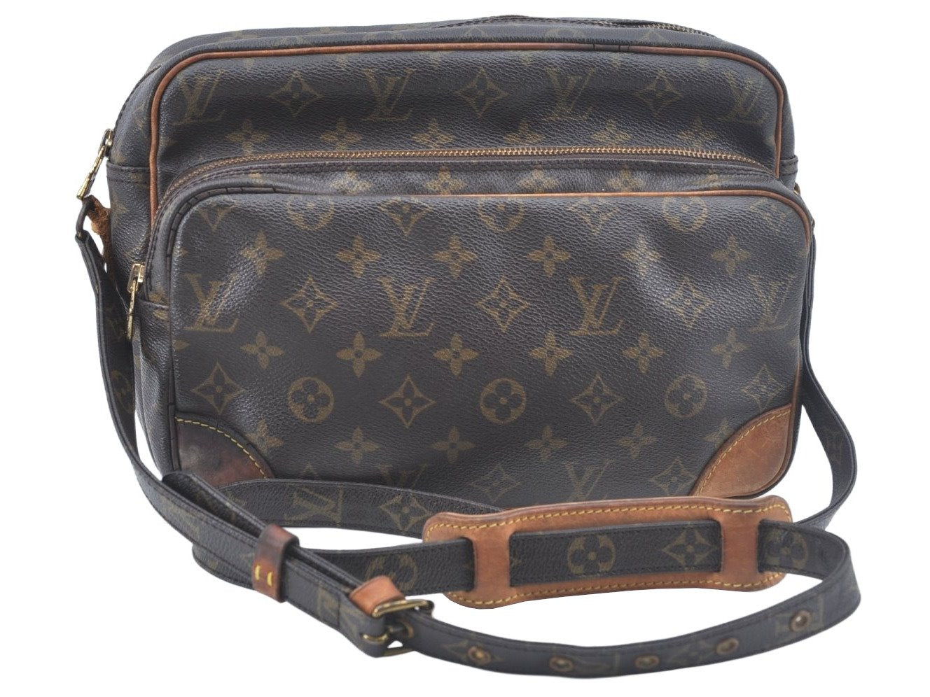 Authentic Louis Vuitton Monogram Nile Shoulder Cross Body Bag Old Model LV L0307