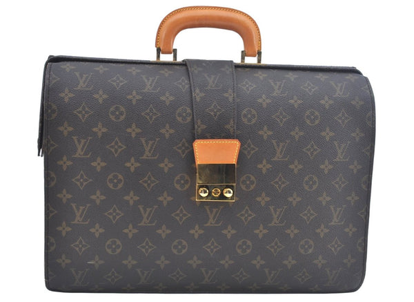 Authentic Louis Vuitton Monogram Serviette Fermoir Briefcase M53305 LV L0308