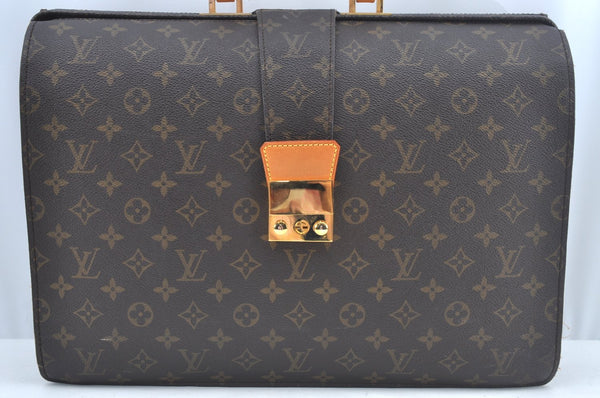 Authentic Louis Vuitton Monogram Serviette Fermoir Briefcase M53305 LV L0308