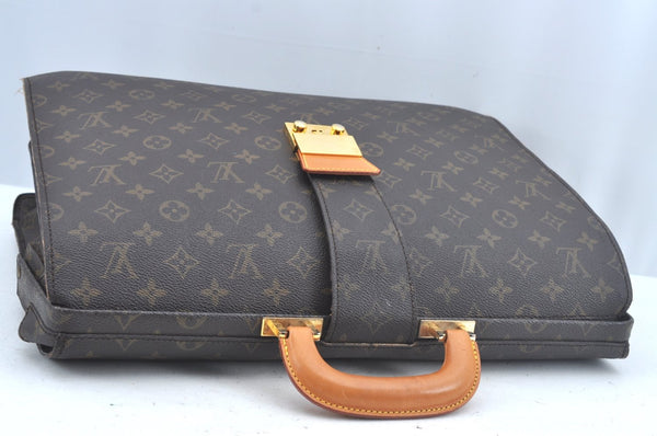 Authentic Louis Vuitton Monogram Serviette Fermoir Briefcase M53305 LV L0308