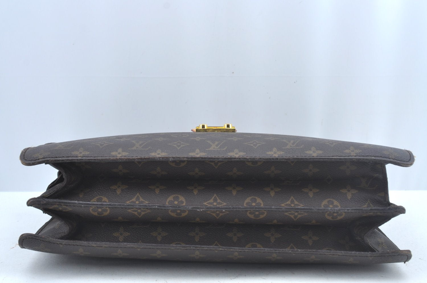 Authentic Louis Vuitton Monogram Serviette Fermoir Briefcase M53305 LV L0308