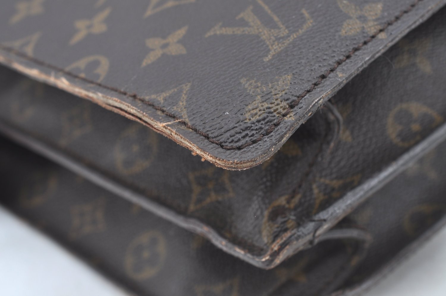 Authentic Louis Vuitton Monogram Serviette Fermoir Briefcase M53305 LV L0308