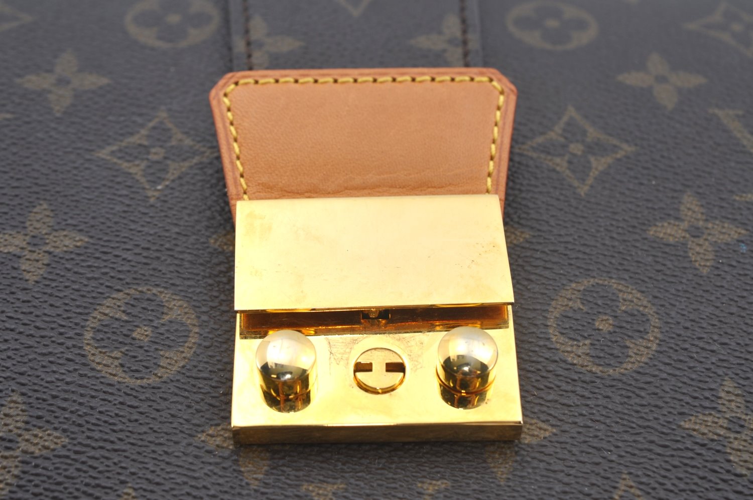 Authentic Louis Vuitton Monogram Serviette Fermoir Briefcase M53305 LV L0308