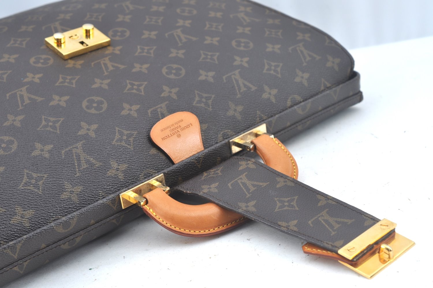 Authentic Louis Vuitton Monogram Serviette Fermoir Briefcase M53305 LV L0308