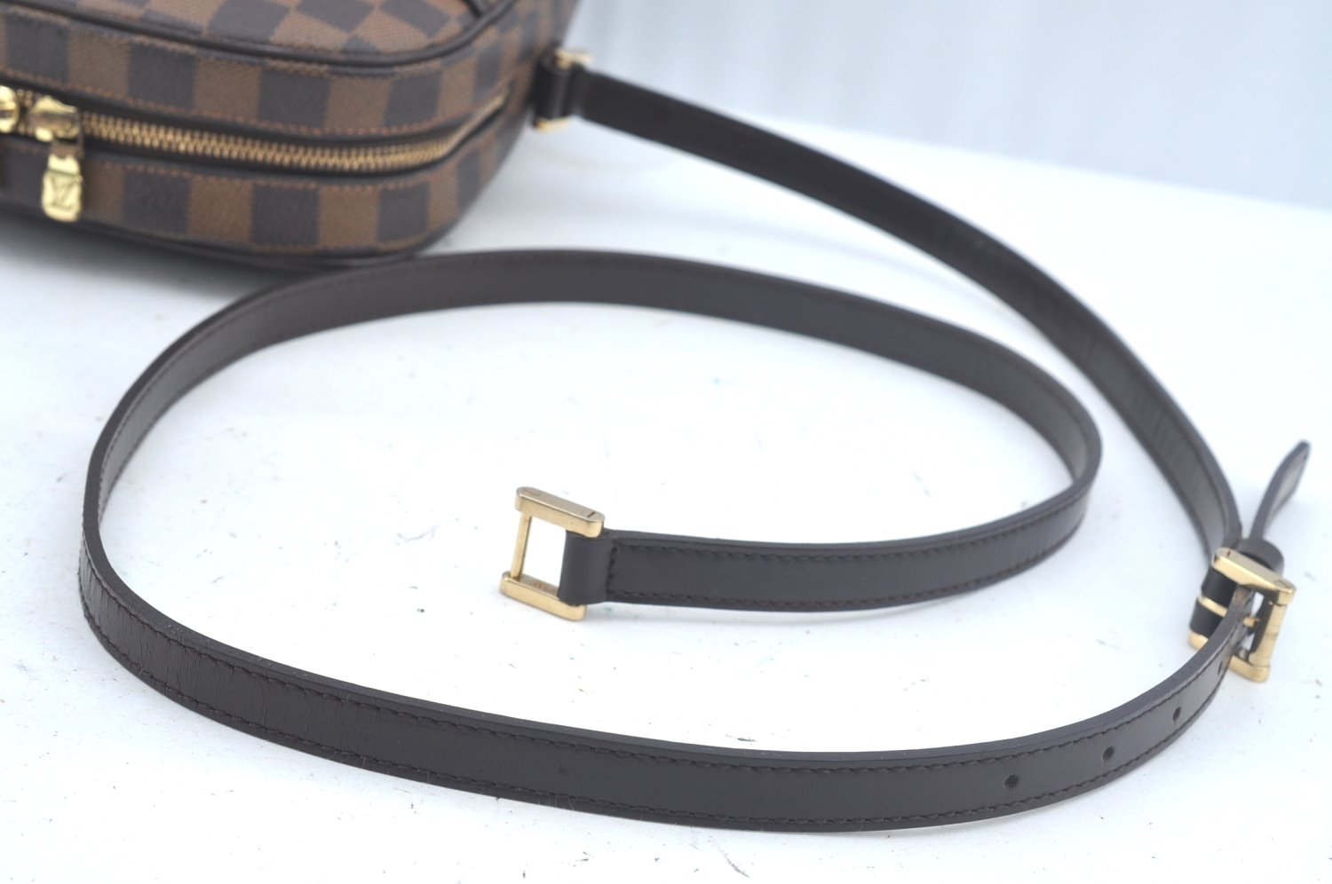 Authentic Louis Vuitton Damier Ipanema PM Shoulder Cross Bag N51294 Junk L0309