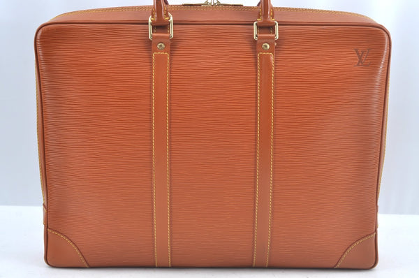 Authentic Louis Vuitton Epi Porte Documents Voyage Briefcase M54478 Brown L0312