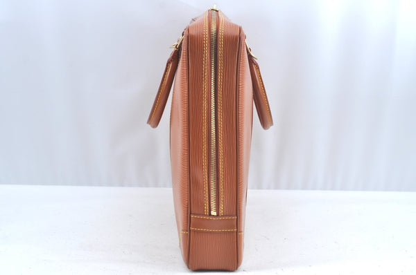 Authentic Louis Vuitton Epi Porte Documents Voyage Briefcase M54478 Brown L0312