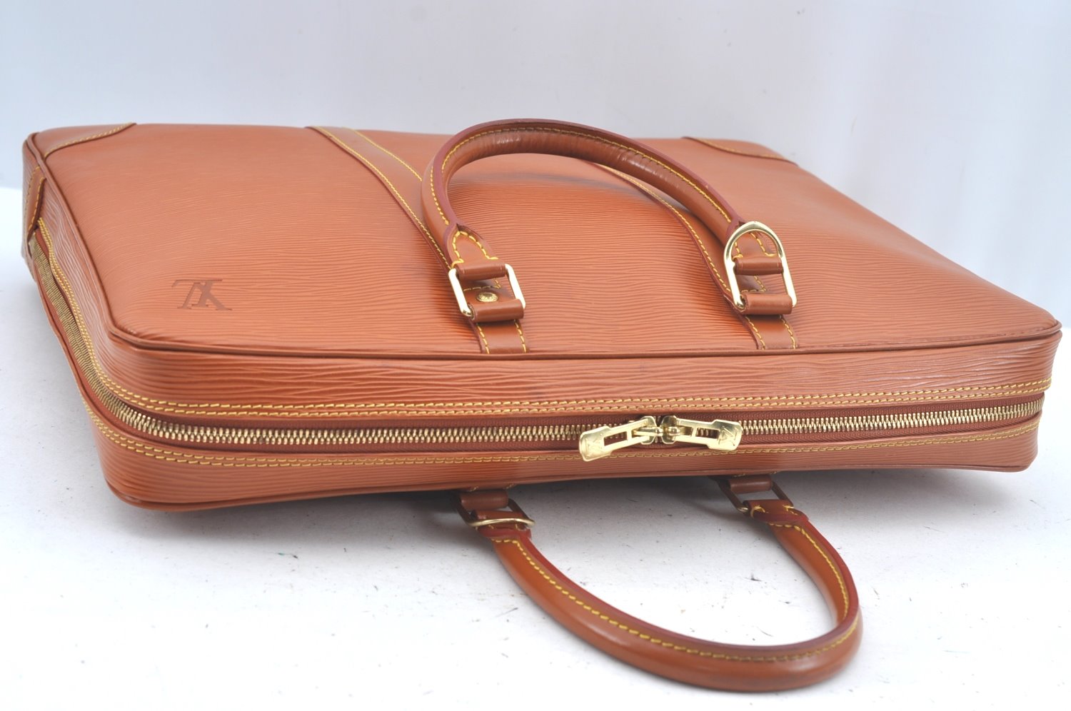 Authentic Louis Vuitton Epi Porte Documents Voyage Briefcase M54478 Brown L0312