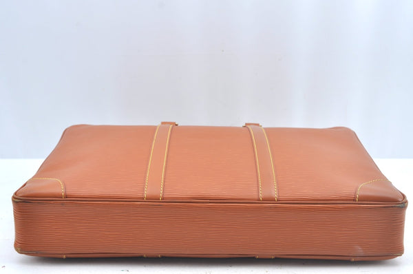Authentic Louis Vuitton Epi Porte Documents Voyage Briefcase M54478 Brown L0312