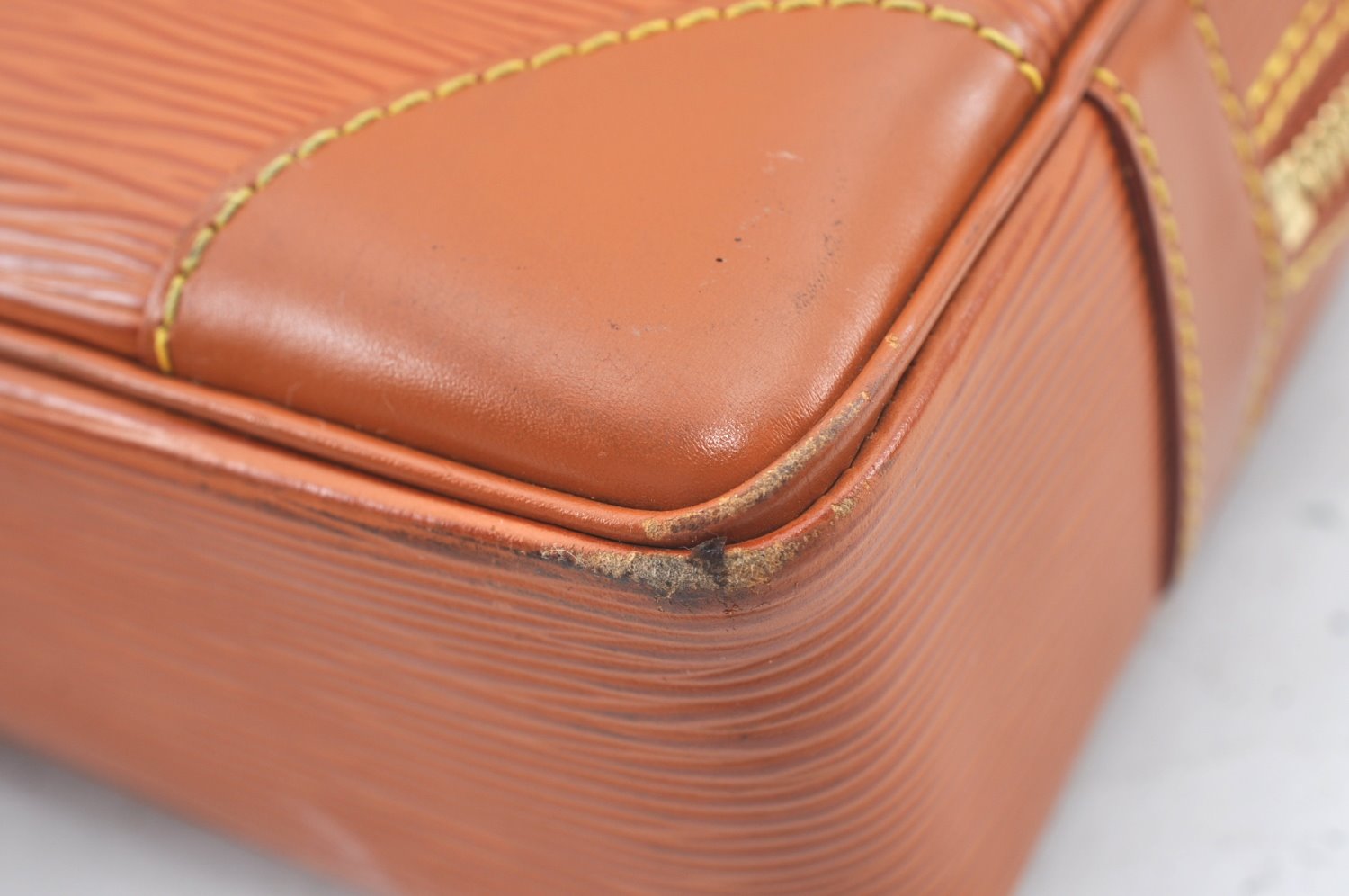 Authentic Louis Vuitton Epi Porte Documents Voyage Briefcase M54478 Brown L0312