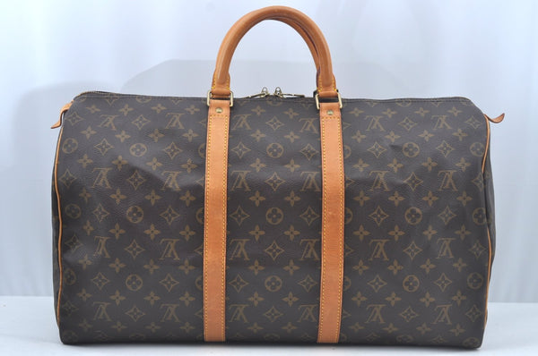 Authentic Louis Vuitton Monogram Keepall 50 Travel Boston Bag M41426 LV L0318