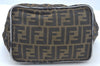 Authentic FENDI Zucca Hand Bag Purse Nylon Leather Brown L0324