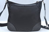 Authentic PRADA Nylon Tessuto Leather Shoulder Cross Body Bag Black L0330