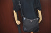 Authentic PRADA Nylon Tessuto Leather Shoulder Cross Body Bag Black L0330