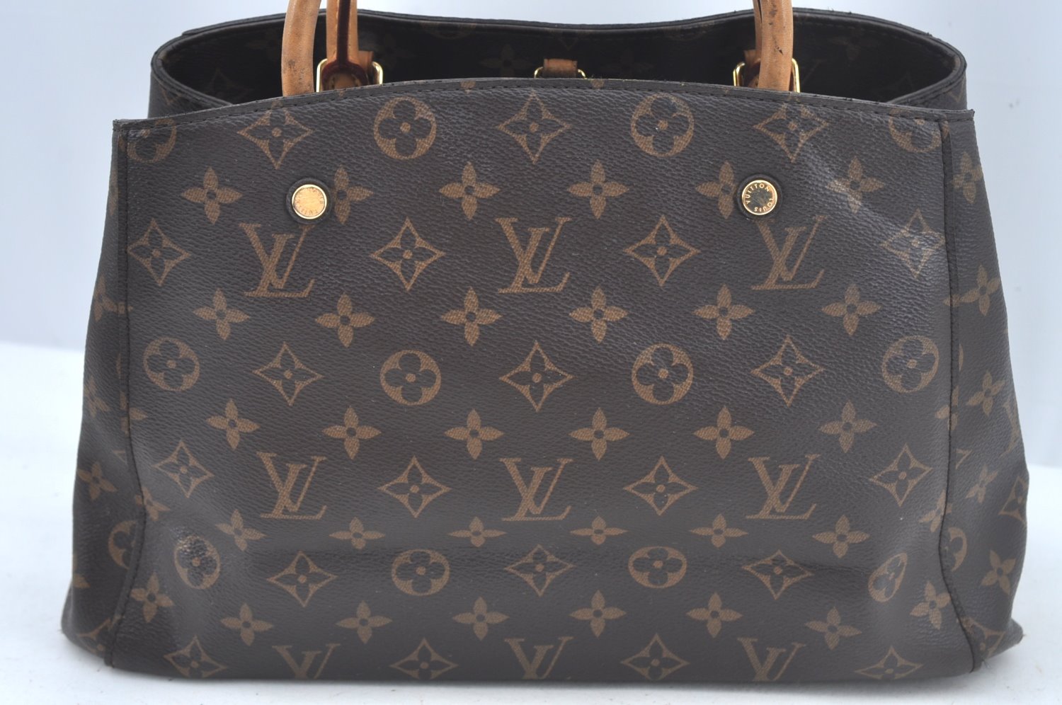 Authentic Louis Vuitton Monogram Montaigne MM 2Way Hand Bag M41056 LV L0332