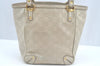 Authentic GUCCI Guccissima Shoulder Tote Bag GG Leather 161129 White L0336