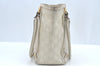Authentic GUCCI Guccissima Shoulder Tote Bag GG Leather 161129 White L0336
