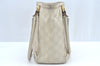 Authentic GUCCI Guccissima Shoulder Tote Bag GG Leather 161129 White L0336