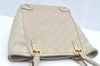 Authentic GUCCI Guccissima Shoulder Tote Bag GG Leather 161129 White L0336