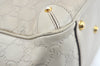 Authentic GUCCI Guccissima Shoulder Tote Bag GG Leather 161129 White L0336