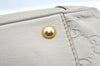 Authentic GUCCI Guccissima Shoulder Tote Bag GG Leather 161129 White L0336