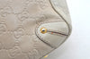 Authentic GUCCI Guccissima Shoulder Tote Bag GG Leather 161129 White L0336