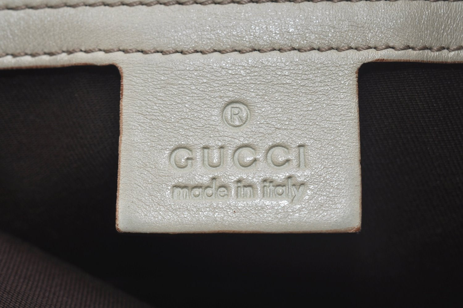 Authentic GUCCI Guccissima Shoulder Tote Bag GG Leather 161129 White L0336