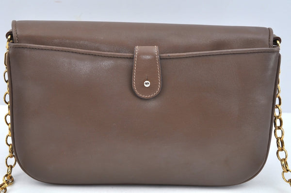 Authentic GUCCI Shoulder Cross Body Bag Purse GG Leather Brown L0337