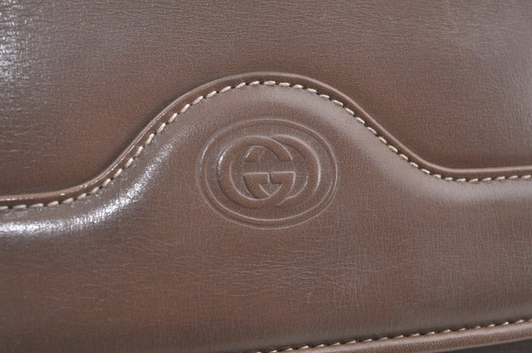 Authentic GUCCI Shoulder Cross Body Bag Purse GG Leather Brown L0337