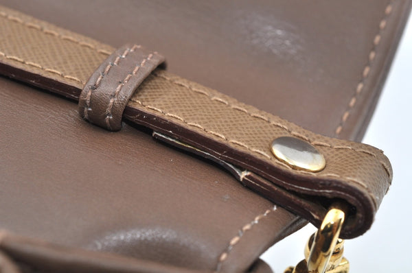 Authentic GUCCI Shoulder Cross Body Bag Purse GG Leather Brown L0337