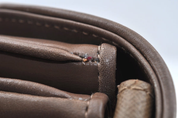 Authentic GUCCI Shoulder Cross Body Bag Purse GG Leather Brown L0337