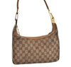 Authentic GUCCI Shoulder Bag Purse GG Canvas Leather 0013812 Brown L0339