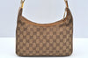 Authentic GUCCI Shoulder Bag Purse GG Canvas Leather 0013812 Brown L0339