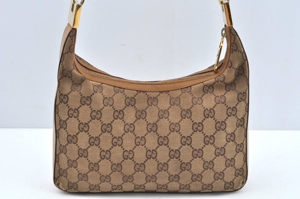 Authentic GUCCI Shoulder Bag Purse GG Canvas Leather 0013812 Brown L0339