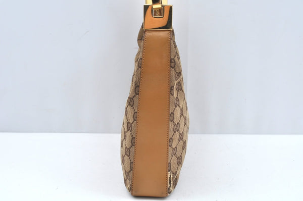 Authentic GUCCI Shoulder Bag Purse GG Canvas Leather 0013812 Brown L0339