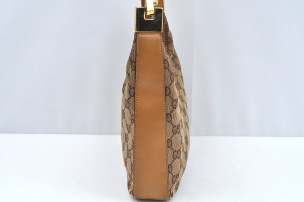 Authentic GUCCI Shoulder Bag Purse GG Canvas Leather 0013812 Brown L0339
