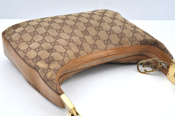Authentic GUCCI Shoulder Bag Purse GG Canvas Leather 0013812 Brown L0339
