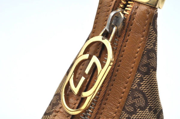 Authentic GUCCI Shoulder Bag Purse GG Canvas Leather 0013812 Brown L0339