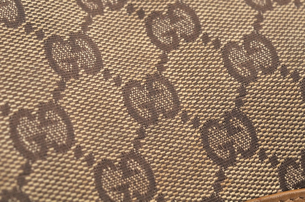 Authentic GUCCI Shoulder Bag Purse GG Canvas Leather 0013812 Brown L0339