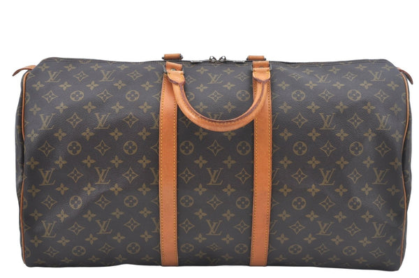 Authentic Louis Vuitton Monogram Keepall Bandouliere 55 M41414 Boston Bag L0342